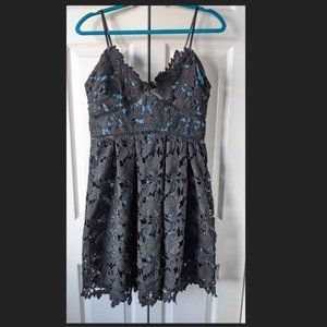 Romeo and Juliet Couture - Black & Teal Lace Party Dress